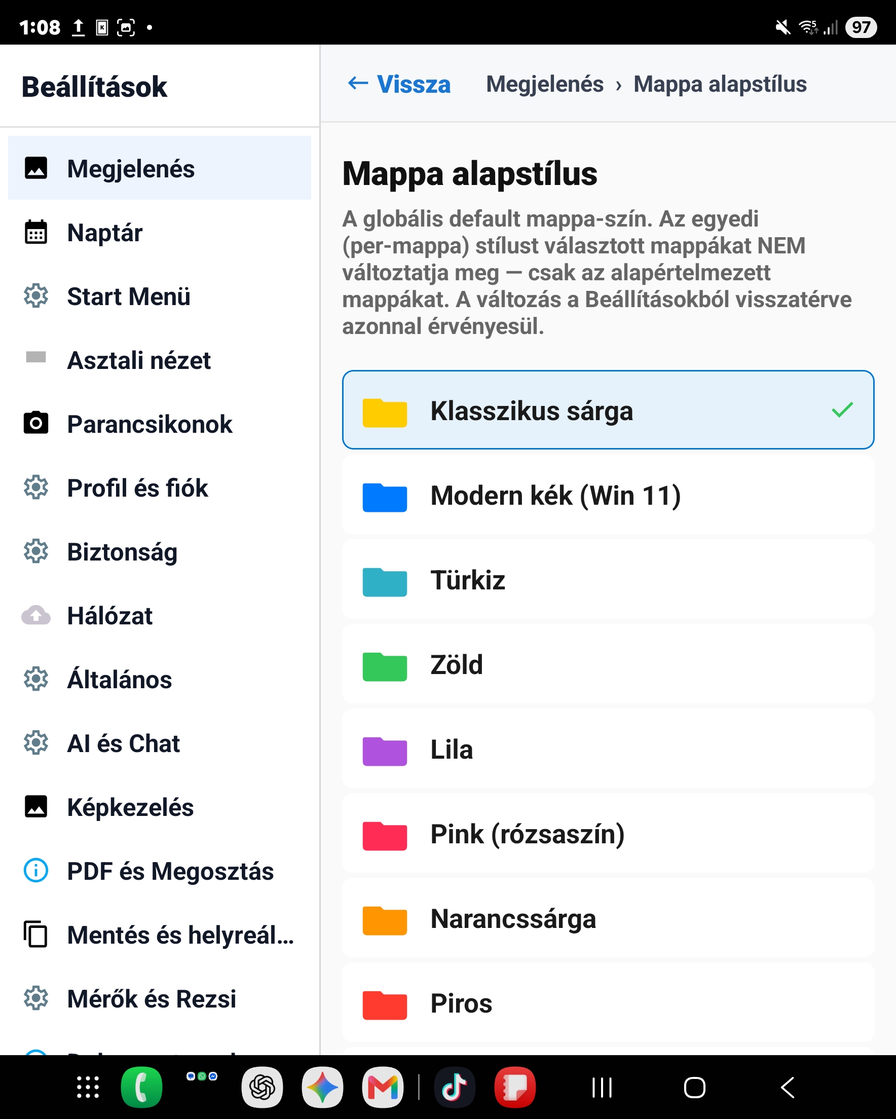 Mappa-színek
